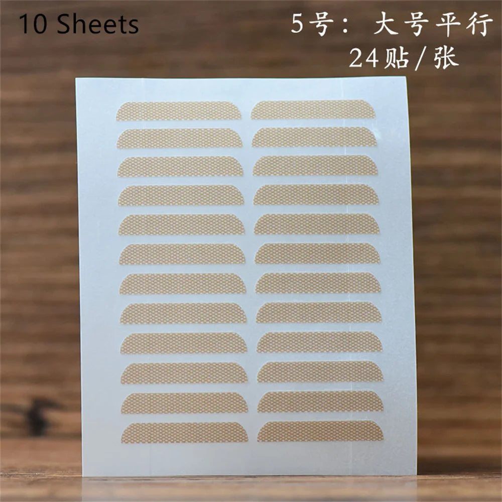 10sheet Gauze Lace Mesh Invisible Double Eyelid Sticker Waterproof Transparent Natural Self-adhesive Eyelid Tape Eye Makeup Tool