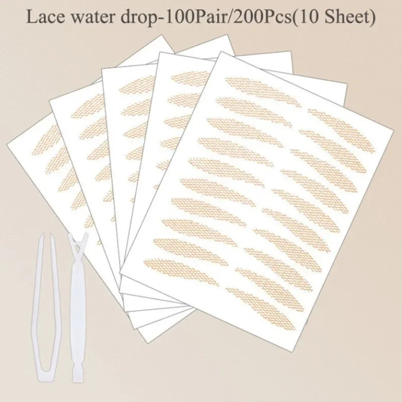 Natural Eye-Lift Mesh-Lace Transparent Invisible Self-adhesive Eyelid Tapes Stickers Women Invisible Double-fold Eyelid Stickers