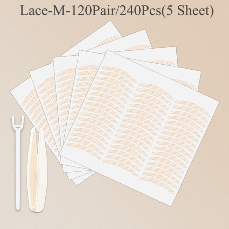 Natural Eye-Lift Mesh-Lace Transparent Invisible Self-adhesive Eyelid Tapes Stickers Women Invisible Double-fold Eyelid Stickers