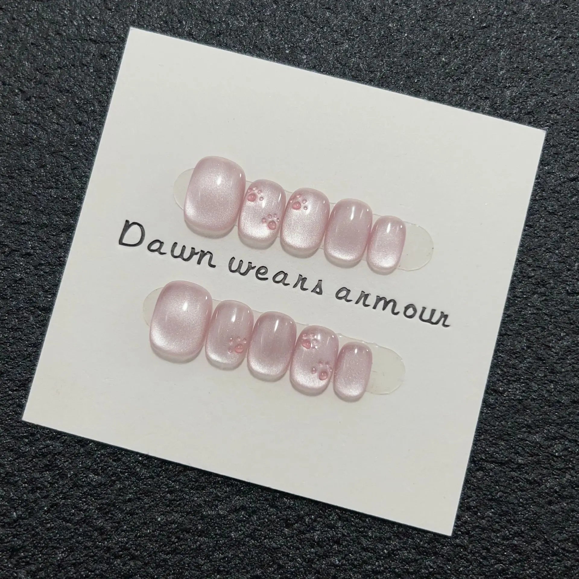 10Pcs Pure Color Handmade Short False Nail with Glue Press On Nails Full Cover French Round Head Manicure Wearable Nail Tips Art