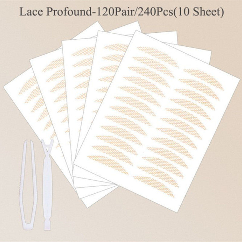 Natural Eye-Lift Mesh-Lace Transparent Invisible Self-adhesive Eyelid Tapes Stickers Women Invisible Double-fold Eyelid Stickers