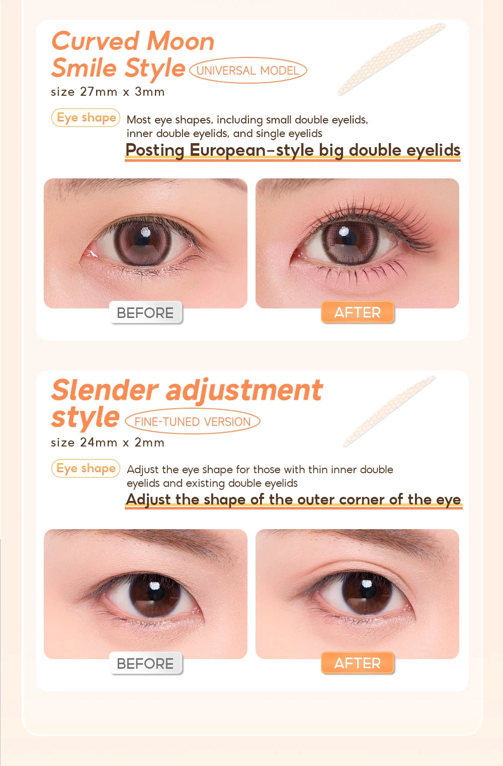 120 PCS Double Eyelid Stickers Natural Invisible Long-lasting Shaping Big Eye Beauty Tapes For Single Eyelid Person Eye Makeup