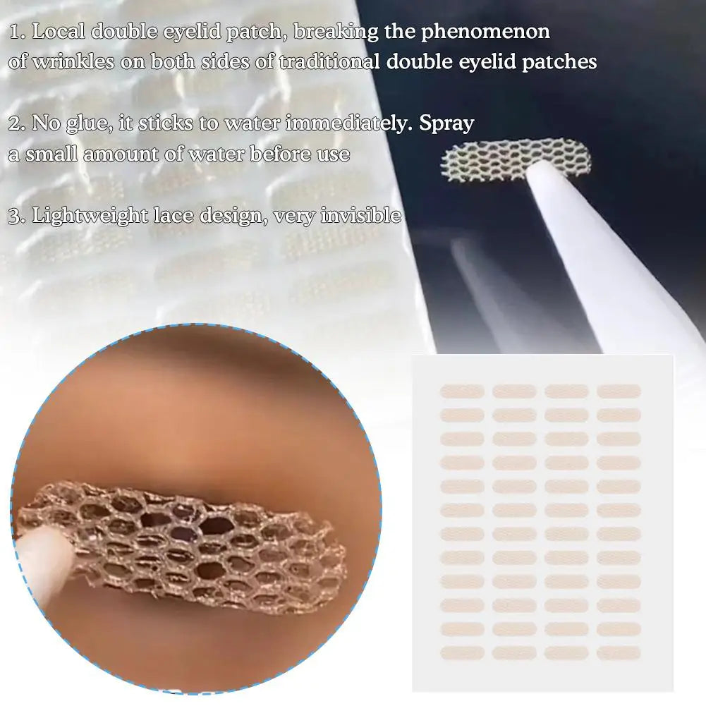 Natural Eye-Lift Mesh-Lace Transparent Invisible Self-adhesive Eyelid Tapes Stickers Women Invisible Double-fold Eyelid Stickers