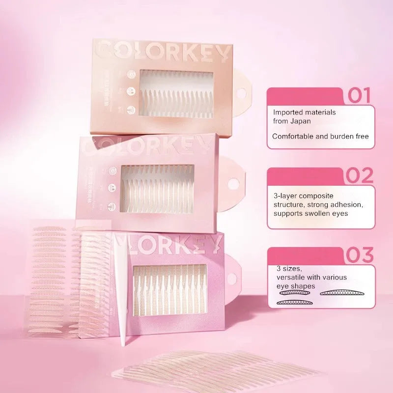 COLORKEY  Double Eyelid Tape Invisible Natural Fold Sticker Self-adhesive Paste Enlarge Eyes Tool For Monolids Puffy Eyes