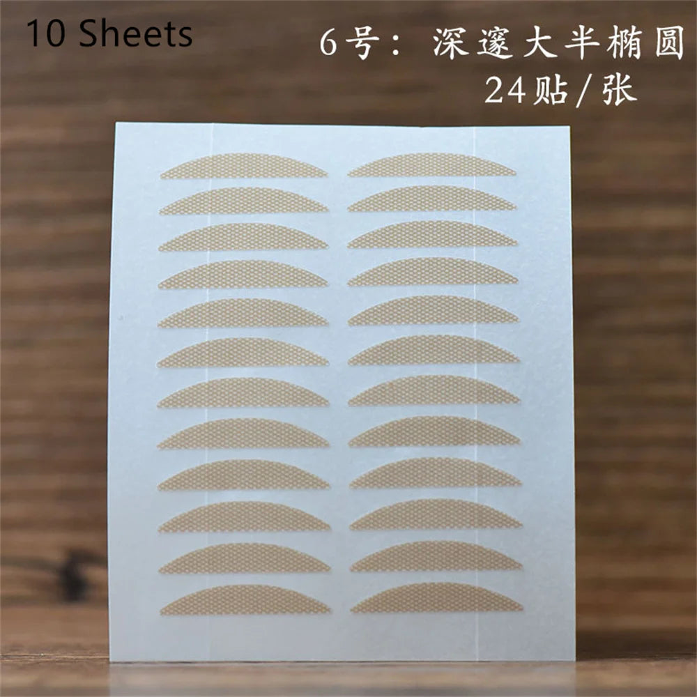 10sheet Gauze Lace Mesh Invisible Double Eyelid Sticker Waterproof Transparent Natural Self-adhesive Eyelid Tape Eye Makeup Tool