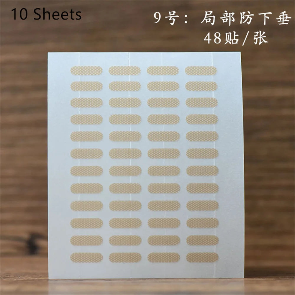 10sheet Gauze Lace Mesh Invisible Double Eyelid Sticker Waterproof Transparent Natural Self-adhesive Eyelid Tape Eye Makeup Tool