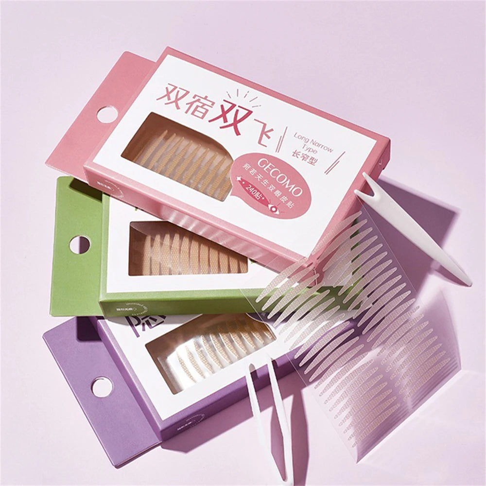 240 PCS Double Eyelid Stickers Natural Invisible And Long-lasting Shaping Big Eye Beauty Tapes For Single  Eyelid Person Tools