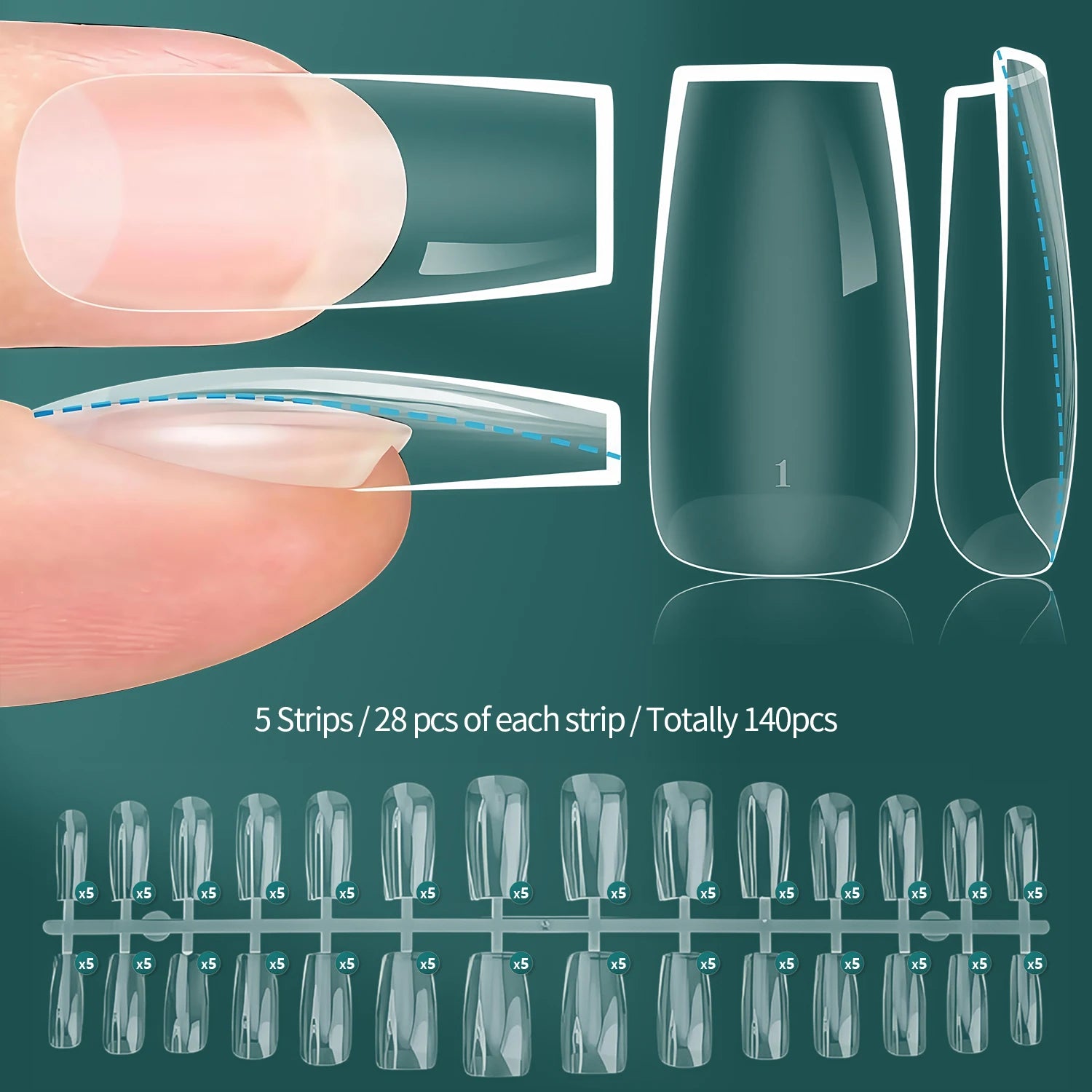 Nailpop Instant Apex Nail Tips Pro Grade Thick False Nails Salon Quality Acrylic Extensions Durable DIY Nail Supplies 140/150pcs