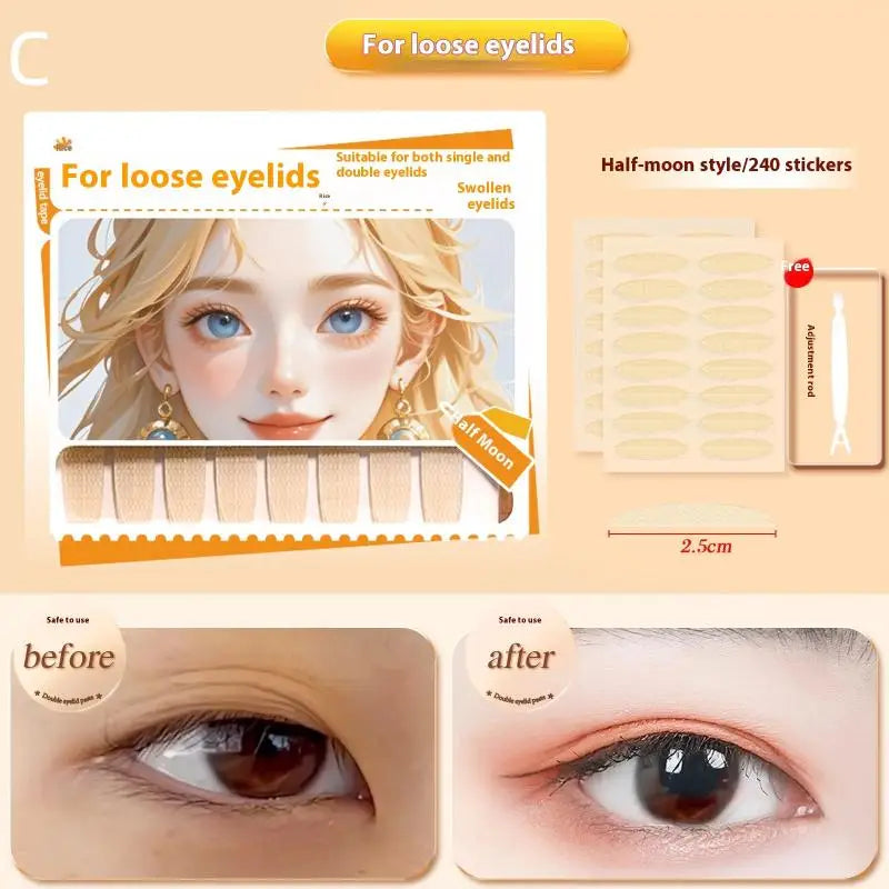 180/216/240Pcs Invisible Eyelid Sticker Lace Eye Lift Strips Double Eyelid Tape Adhesive Stickers Eye Tape Tools Lash Tape