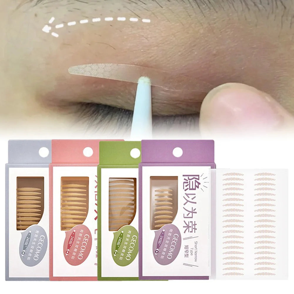 240 PCS Double Eyelid Stickers Natural Invisible And Long-lasting Shaping Big Eye Beauty Tapes For Single  Eyelid Person Tools