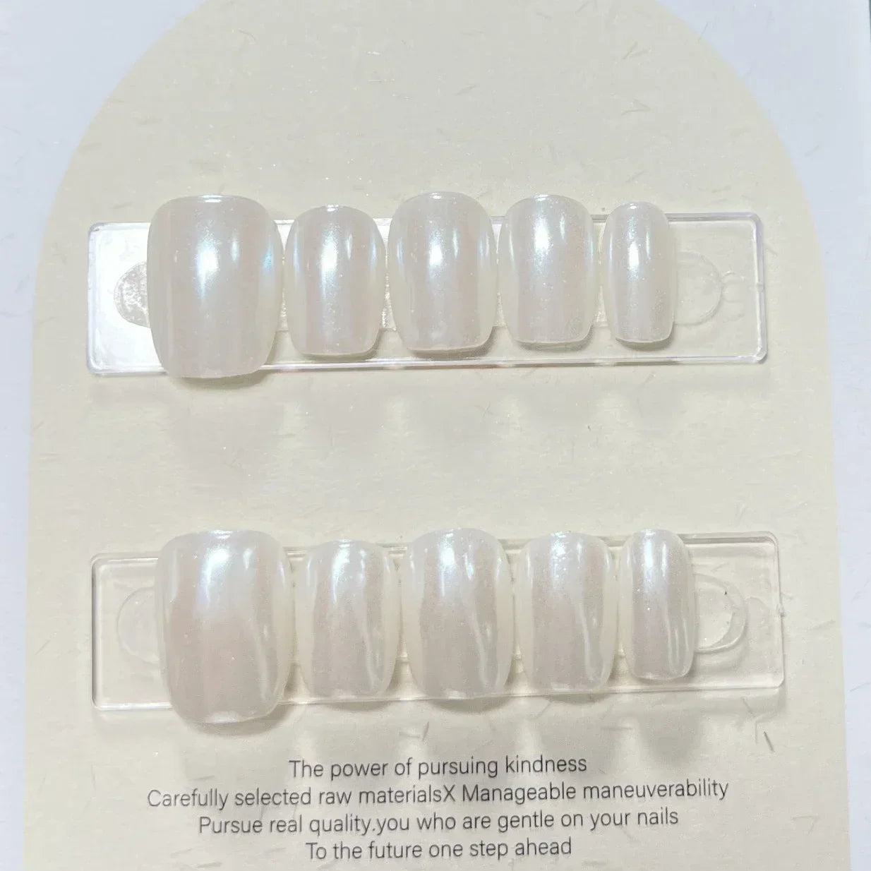 10Pcs Pure Color Handmade Short False Nail with Glue Press On Nails Full Cover French Round Head Manicure Wearable Nail Tips Art