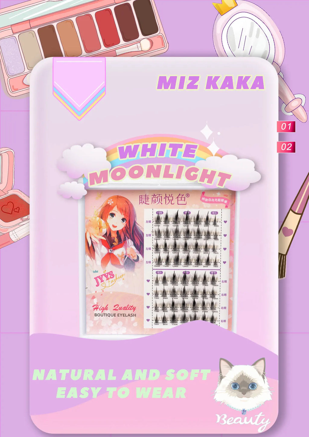 False Eyelashes Individual Lash Clusters Manga Fluffy Soft Natural Anime Lashes Extension Supplies Beauty Makeup Product Kit