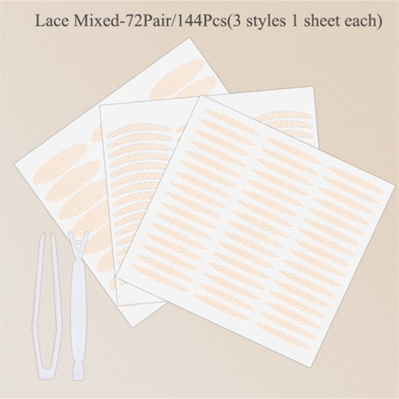 Natural Eye-Lift Mesh-Lace Transparent Invisible Self-adhesive Eyelid Tapes Stickers Women Invisible Double-fold Eyelid Stickers
