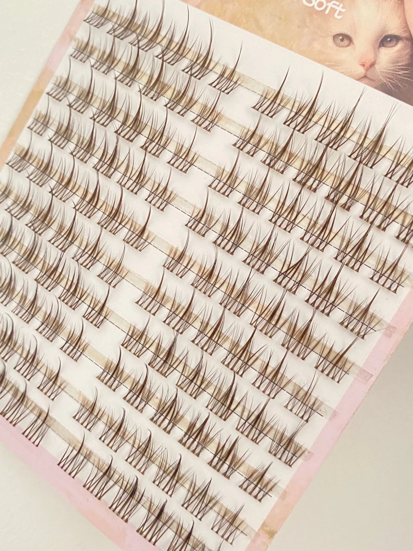 Natural Look Brown Eyelash Clusters 10 Rows 120 Clusters Sunflower Individual Lashes Ultra-light Wispy False Eyelash For Makeup