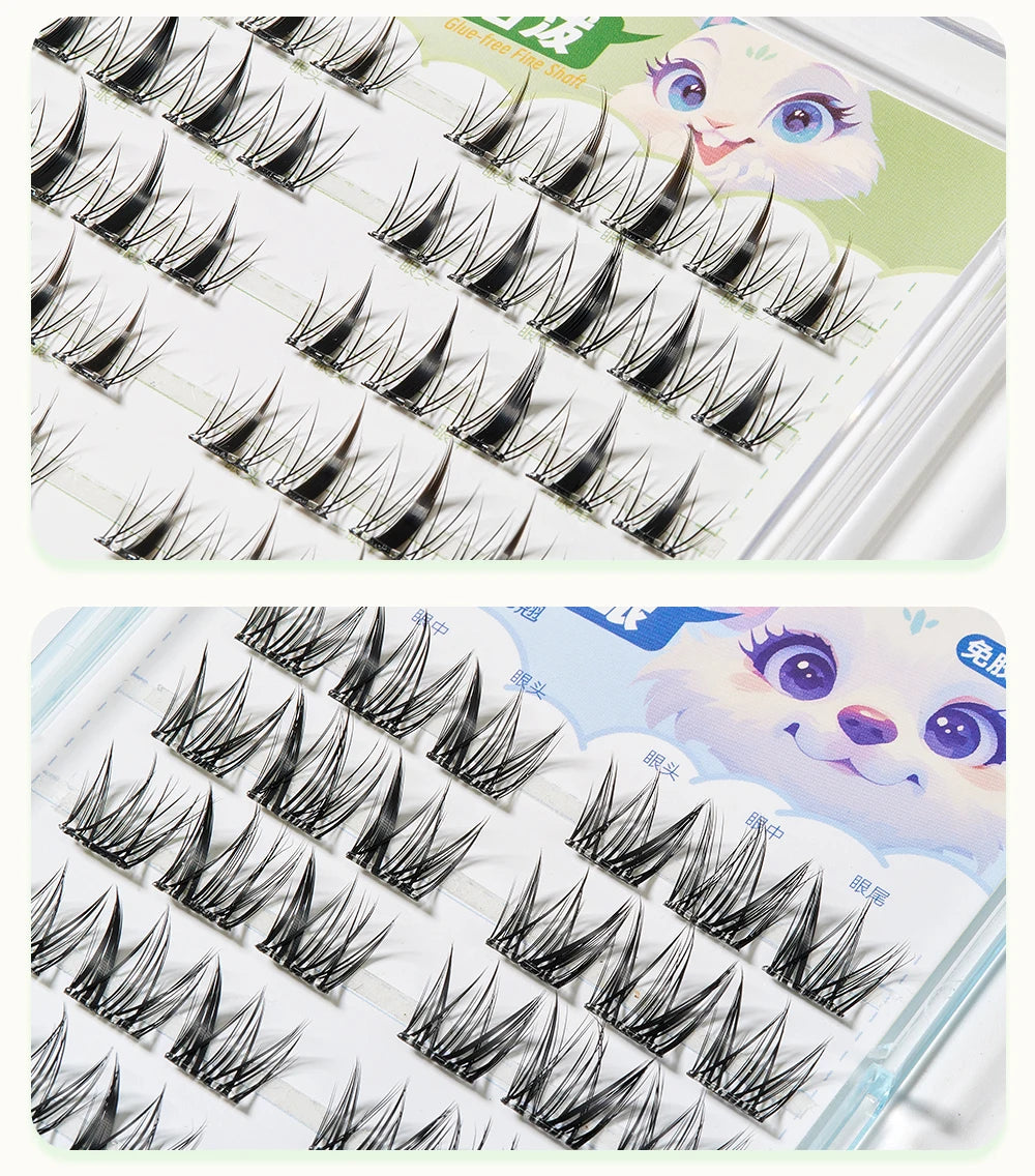 Yelix DIY Clusters Eyelash Self-adhesive Glue Free False Eyelashes Natural Soft Lashes Customized Private Label Custom Logo