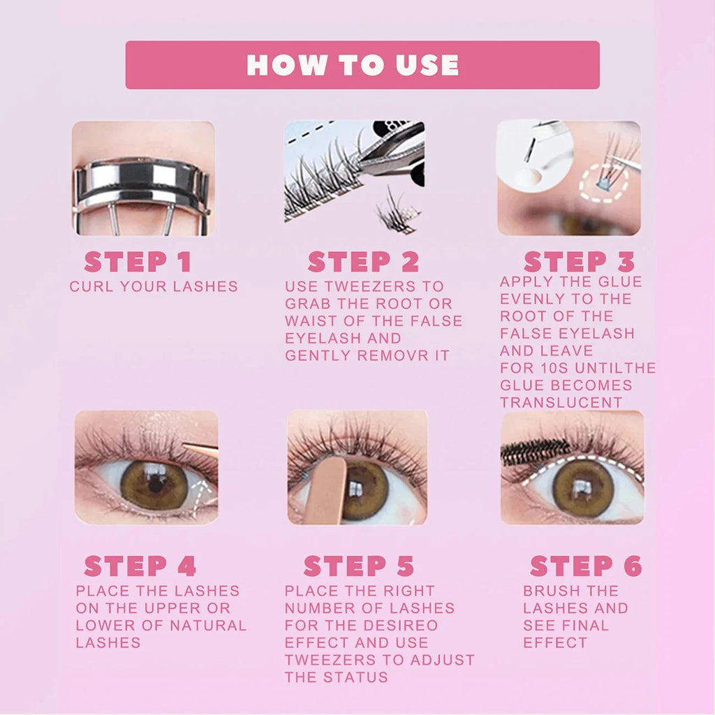 32 Rows Large Capacity Eyelashes Extension Professional Individual Cluster DIY Lashes Natural False Eyelashes Makeup Products