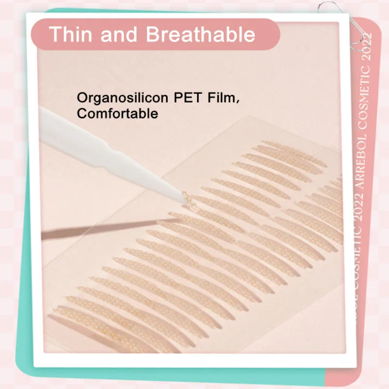 Arrebol Invisible Eyelid Tape Sticker Double Fold Eyelid Paste Beige Stripe Self-adhesive Natural Bigger Eyes