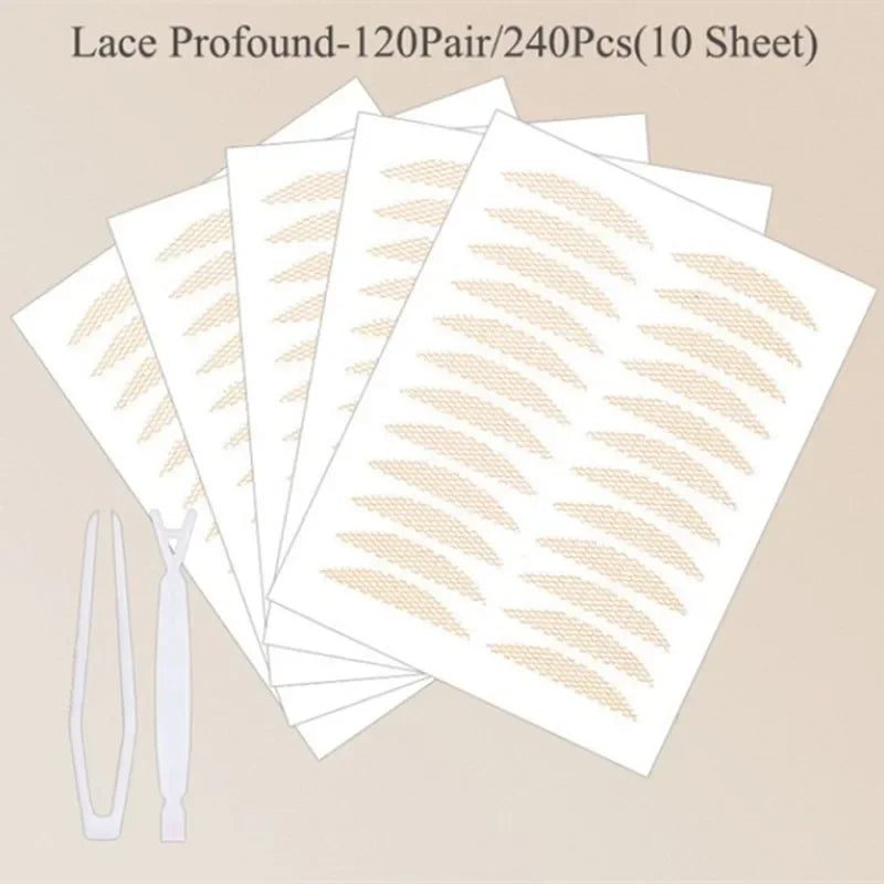 Natural Eye-Lift Mesh-Lace Transparent Invisible Self-adhesive Eyelid Tapes Stickers Women Invisible Double-fold Eyelid Stickers