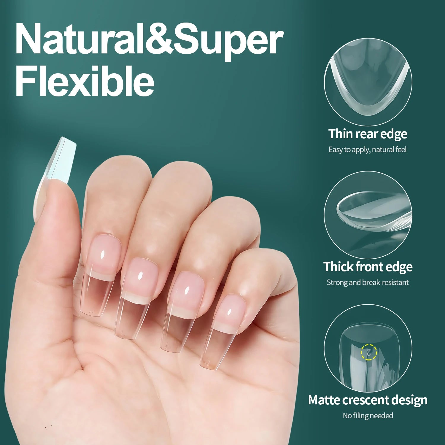 Nailpop Instant Apex Nail Tips Pro Grade Thick False Nails Salon Quality Acrylic Extensions Durable DIY Nail Supplies 140/150pcs