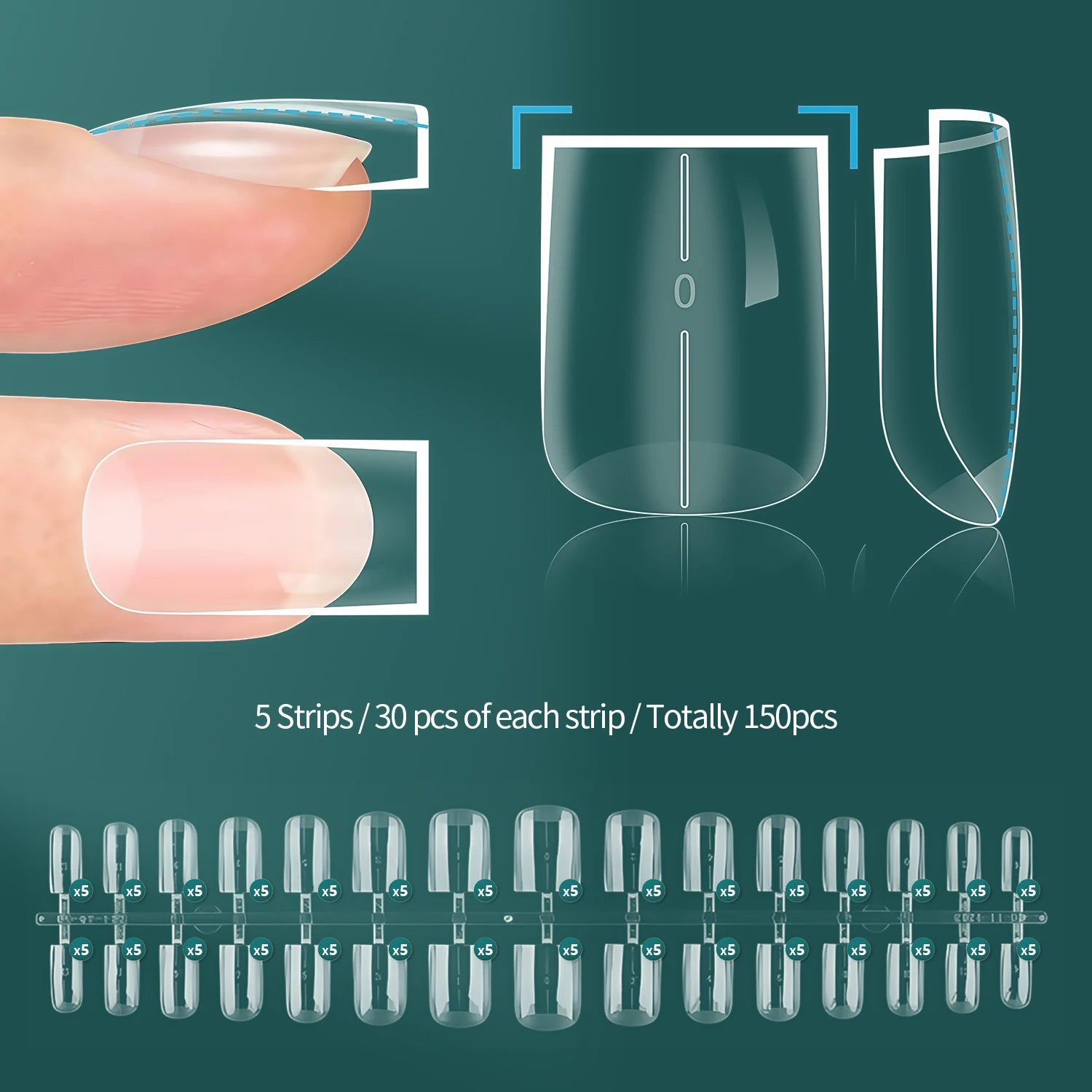 Nailpop Instant Apex Nail Tips Pro Grade Thick False Nails Salon Quality Acrylic Extensions Durable DIY Nail Supplies 140/150pcs