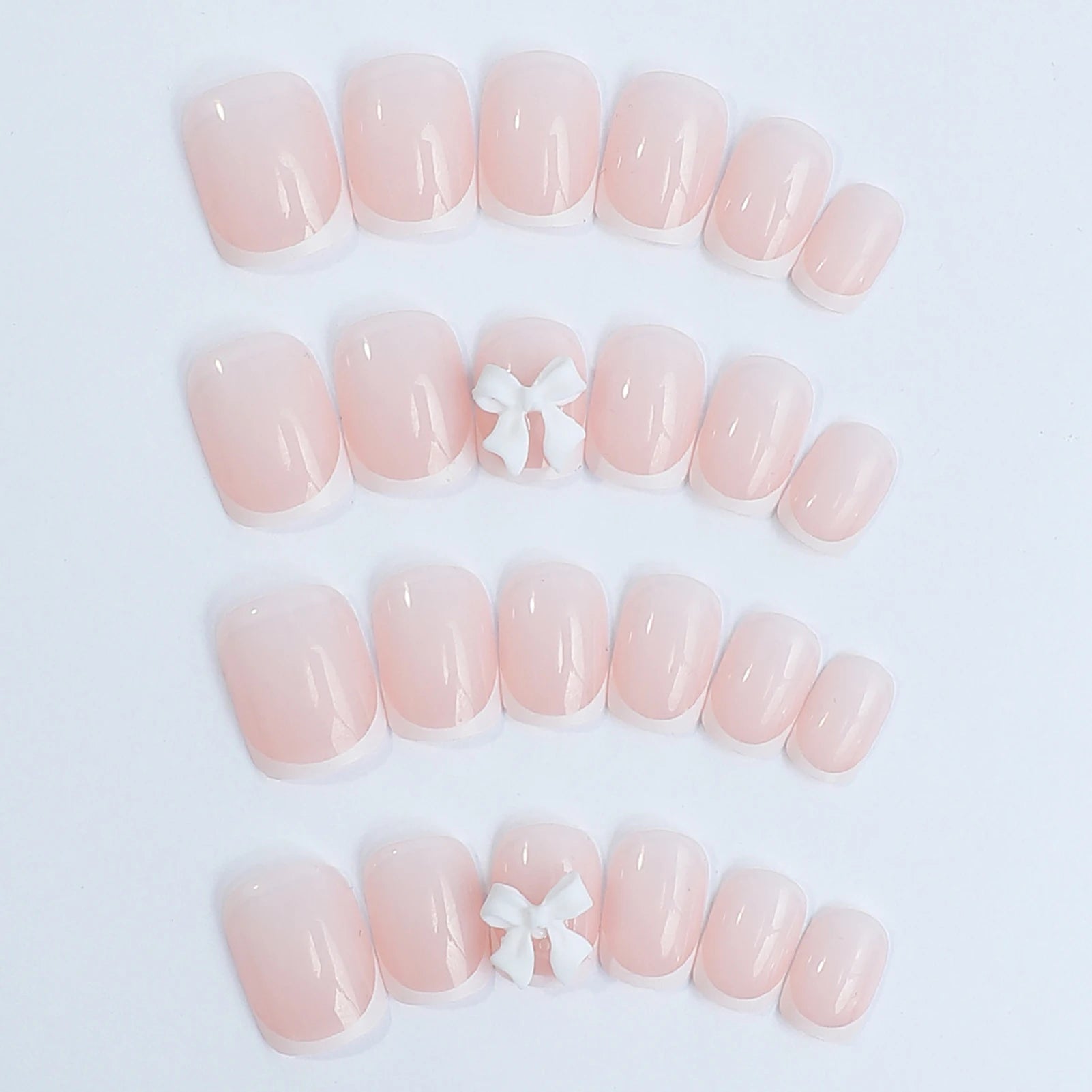 French Tips Press-on Nail Long Lasting Elegant Artificial Nail Manicure Art for Daily Lives Everyday Use