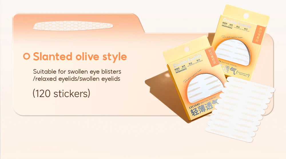 120 PCS Double Eyelid Stickers Natural Invisible Long-lasting Shaping Big Eye Beauty Tapes For Single Eyelid Person Eye Makeup