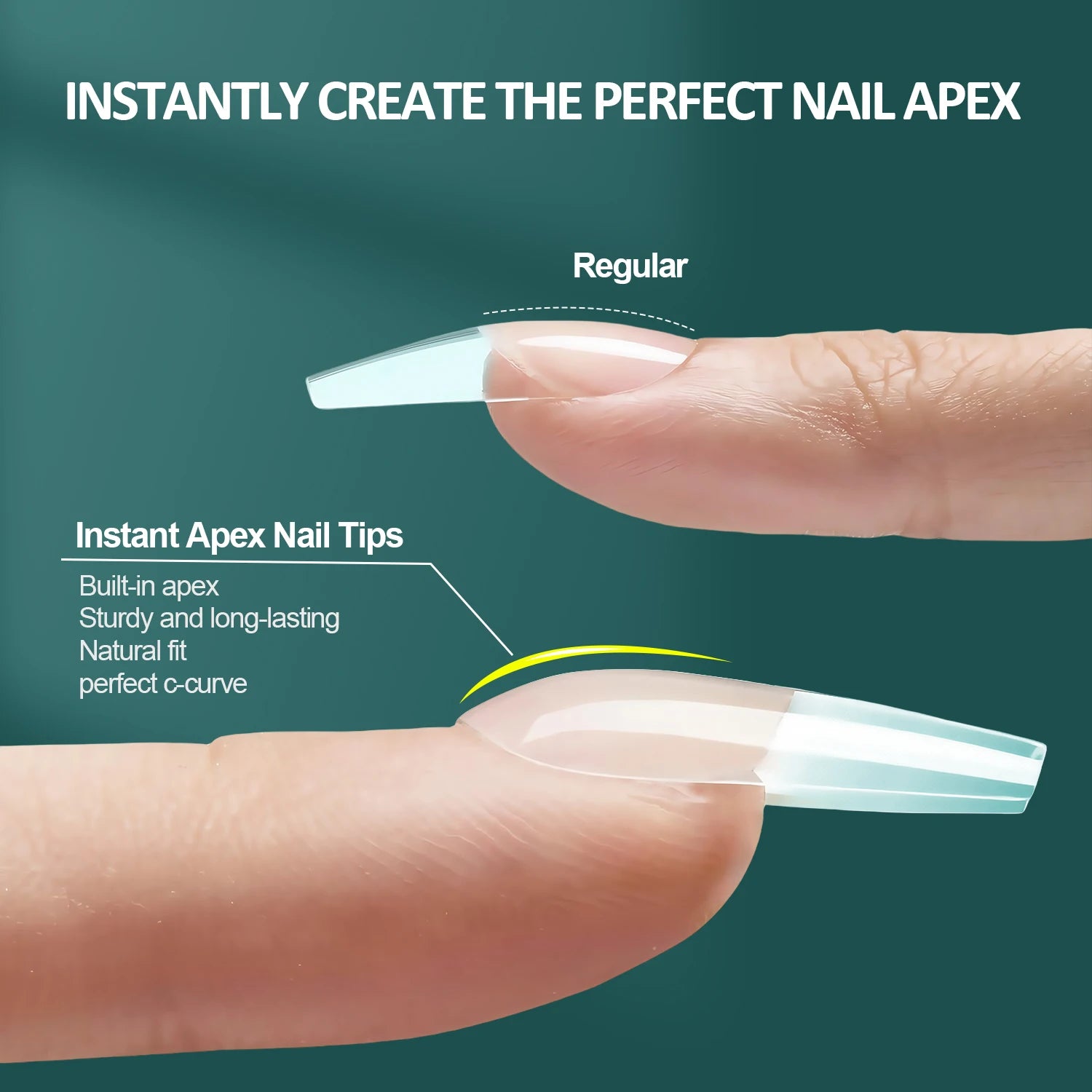 Nailpop Instant Apex Nail Tips Pro Grade Thick False Nails Salon Quality Acrylic Extensions Durable DIY Nail Supplies 140/150pcs