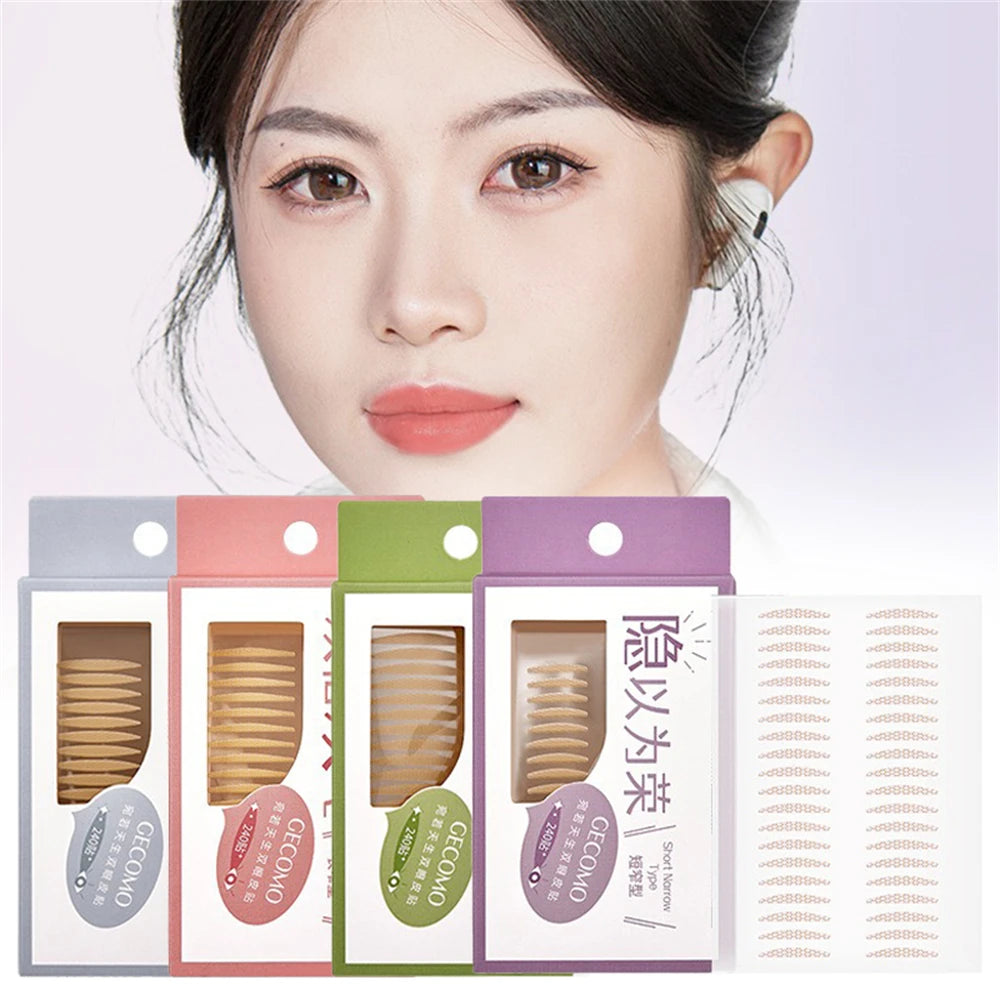 240 PCS Double Eyelid Stickers Natural Invisible And Long-lasting Shaping Big Eye Beauty Tapes For Single  Eyelid Person Tools