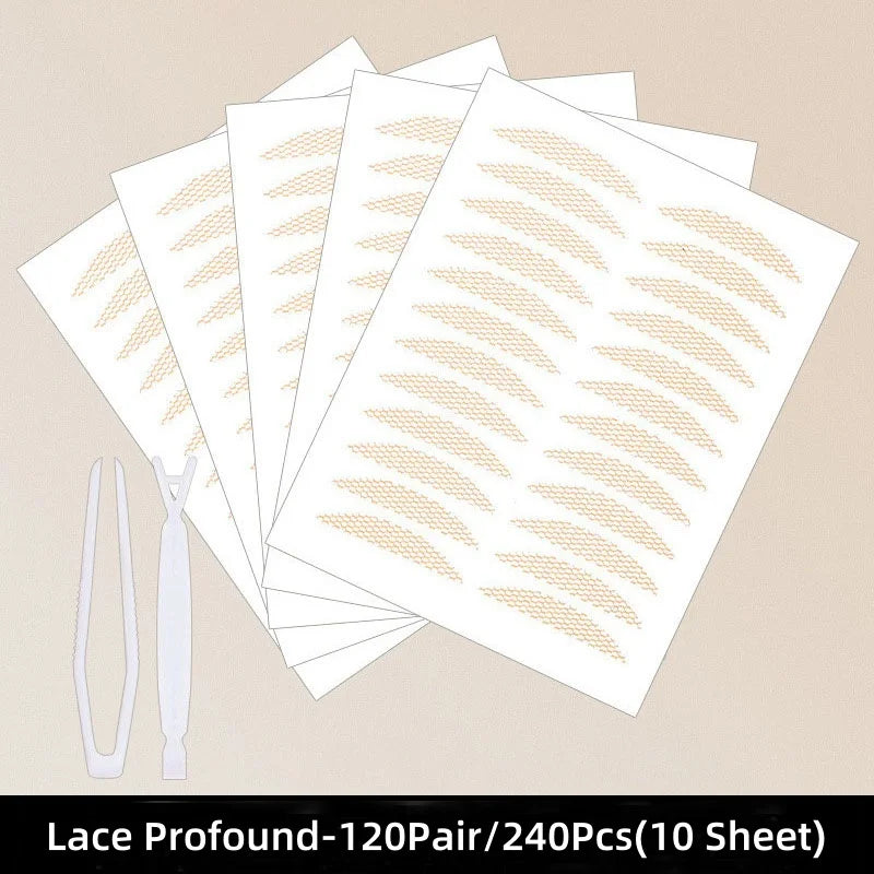 240/360Pcs Double Fold Eyelid Tape Sticker Lace Nature Clear Beige Stripe Self-adhesive Natural Eye Makeup Make Up with Tool