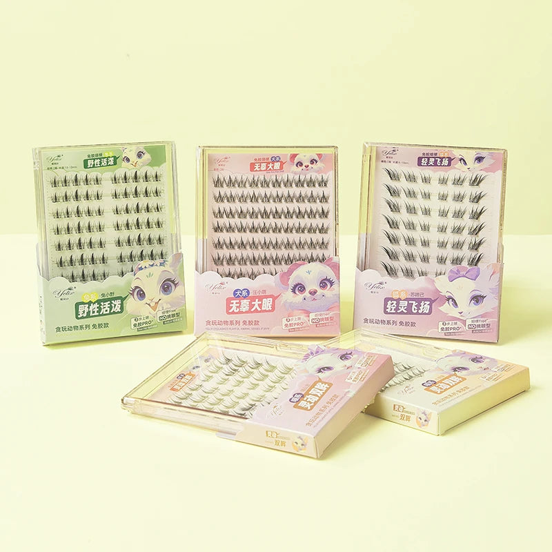 Yelix DIY Clusters Eyelash Self-adhesive Glue Free False Eyelashes Natural Soft Lashes Customized Private Label Custom Logo
