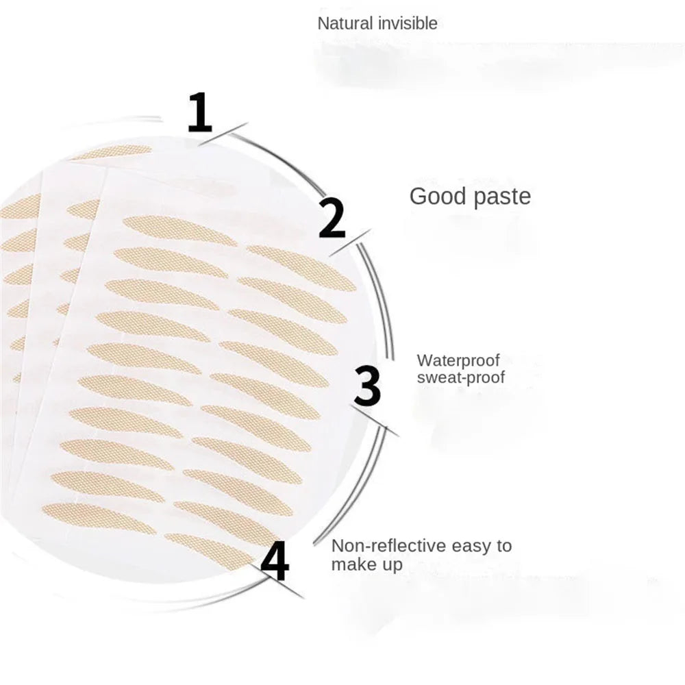 10sheet Gauze Lace Mesh Invisible Double Eyelid Sticker Waterproof Transparent Natural Self-adhesive Eyelid Tape Eye Makeup Tool