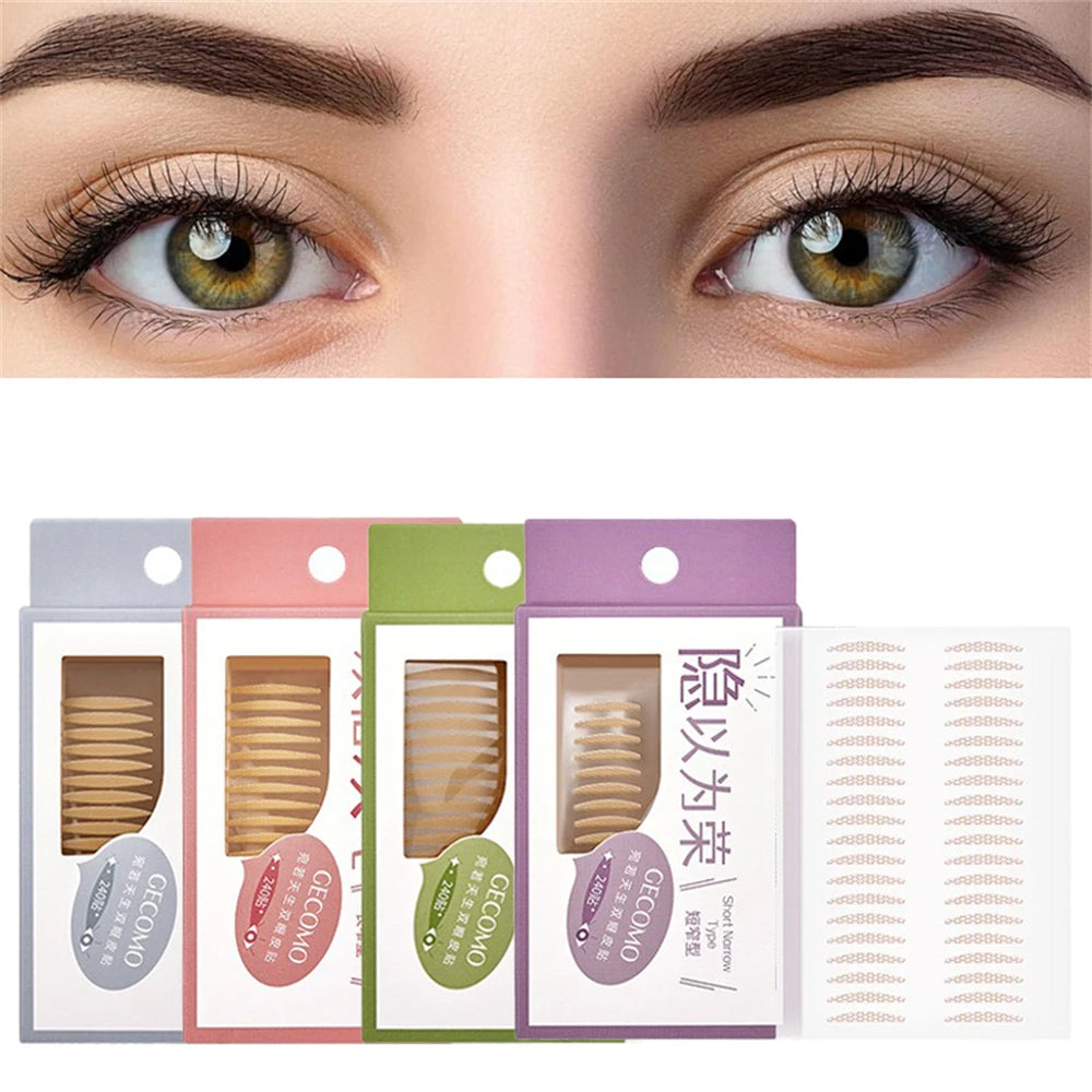 240 PCS Double Eyelid Stickers Natural Invisible And Long-lasting Shaping Big Eye Beauty Tapes For Single  Eyelid Person Tools
