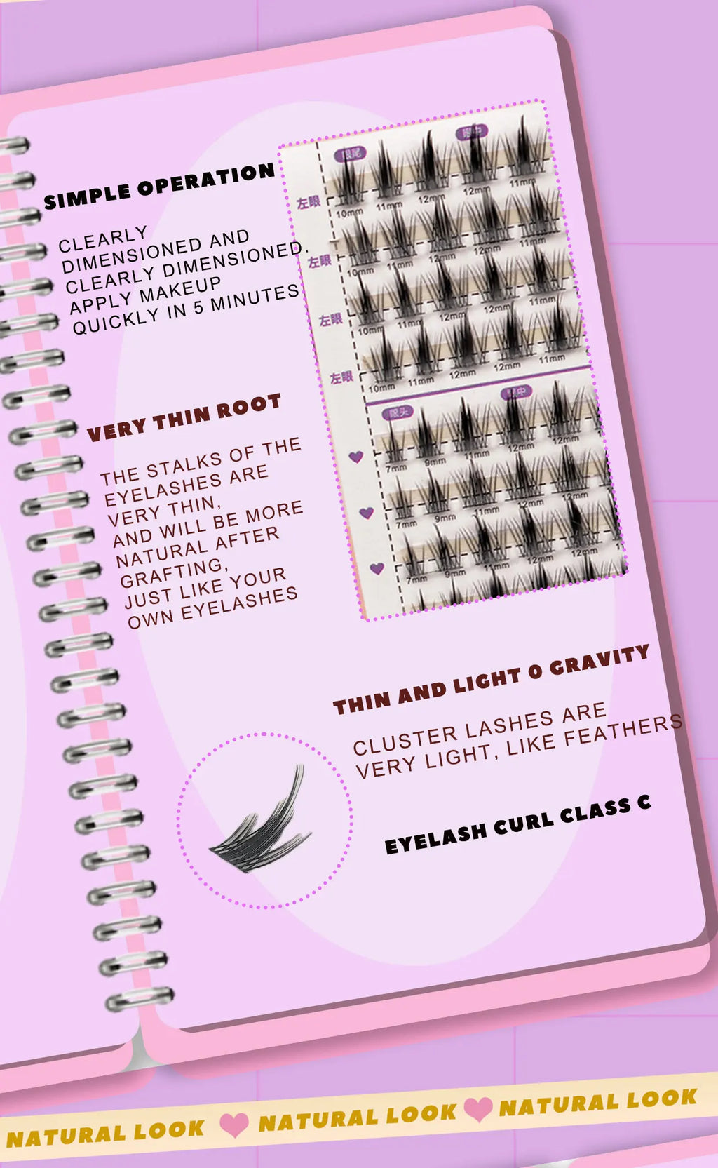 False Eyelashes Individual Lash Clusters Manga Fluffy Soft Natural Anime Lashes Extension Supplies Beauty Makeup Product Kit
