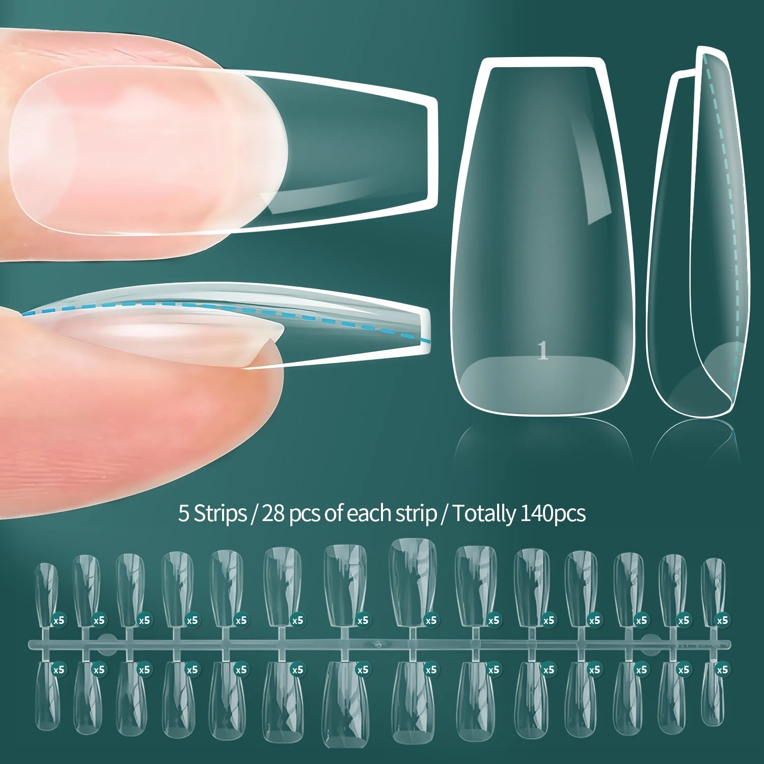 Nailpop Instant Apex Nail Tips Pro Grade Thick False Nails Salon Quality Acrylic Extensions Durable DIY Nail Supplies 140/150pcs