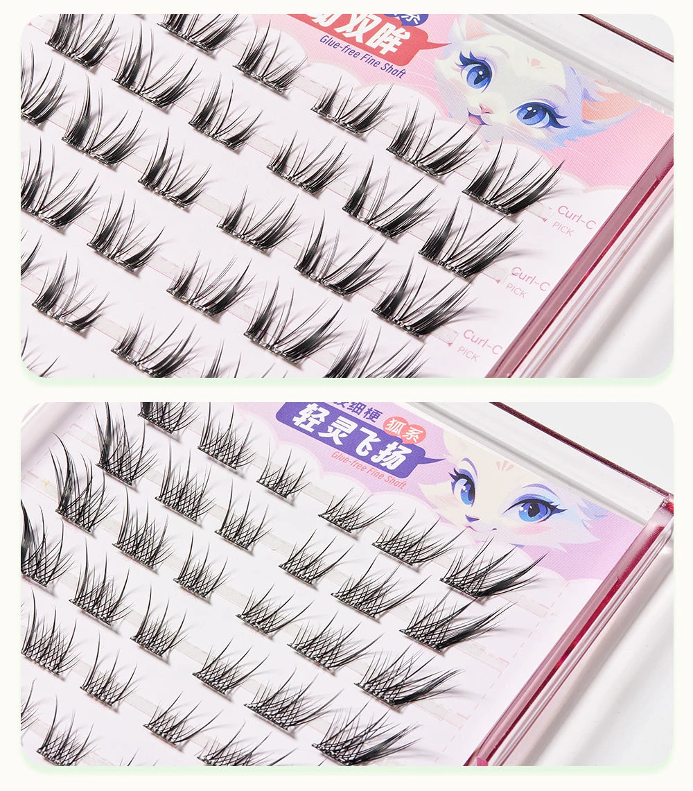 Yelix DIY Clusters Eyelash Self-adhesive Glue Free False Eyelashes Natural Soft Lashes Customized Private Label Custom Logo
