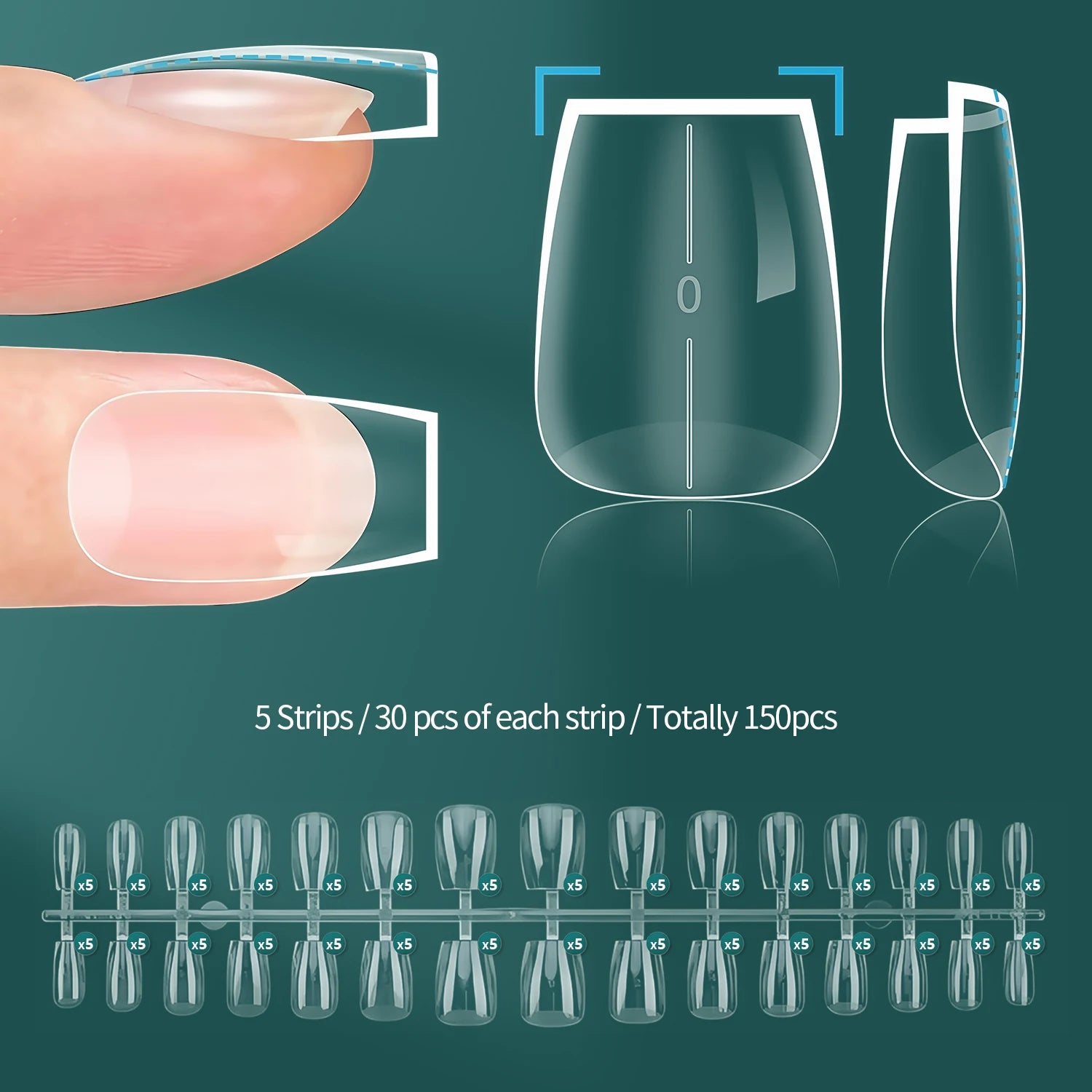Nailpop Instant Apex Nail Tips Pro Grade Thick False Nails Salon Quality Acrylic Extensions Durable DIY Nail Supplies 140/150pcs