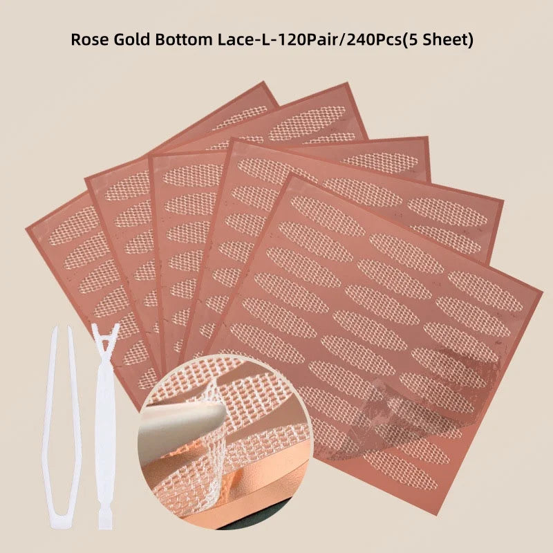 240/360Pcs Double Fold Eyelid Tape Sticker Lace Nature Clear Beige Stripe Self-adhesive Natural Eye Makeup Make Up with Tool