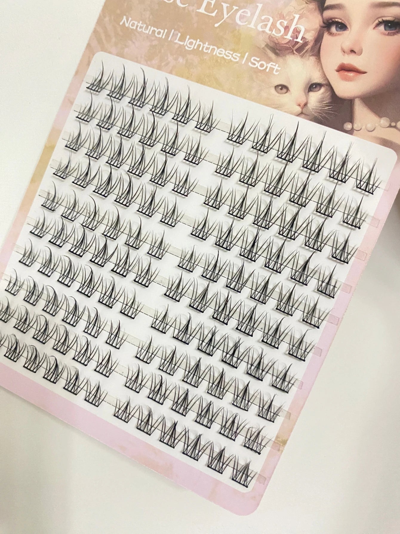 Natural Look Brown Eyelash Clusters 10 Rows 120 Clusters Sunflower Individual Lashes Ultra-light Wispy False Eyelash For Makeup