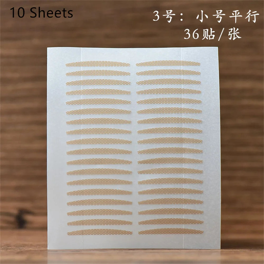 10sheet Gauze Lace Mesh Invisible Double Eyelid Sticker Waterproof Transparent Natural Self-adhesive Eyelid Tape Eye Makeup Tool