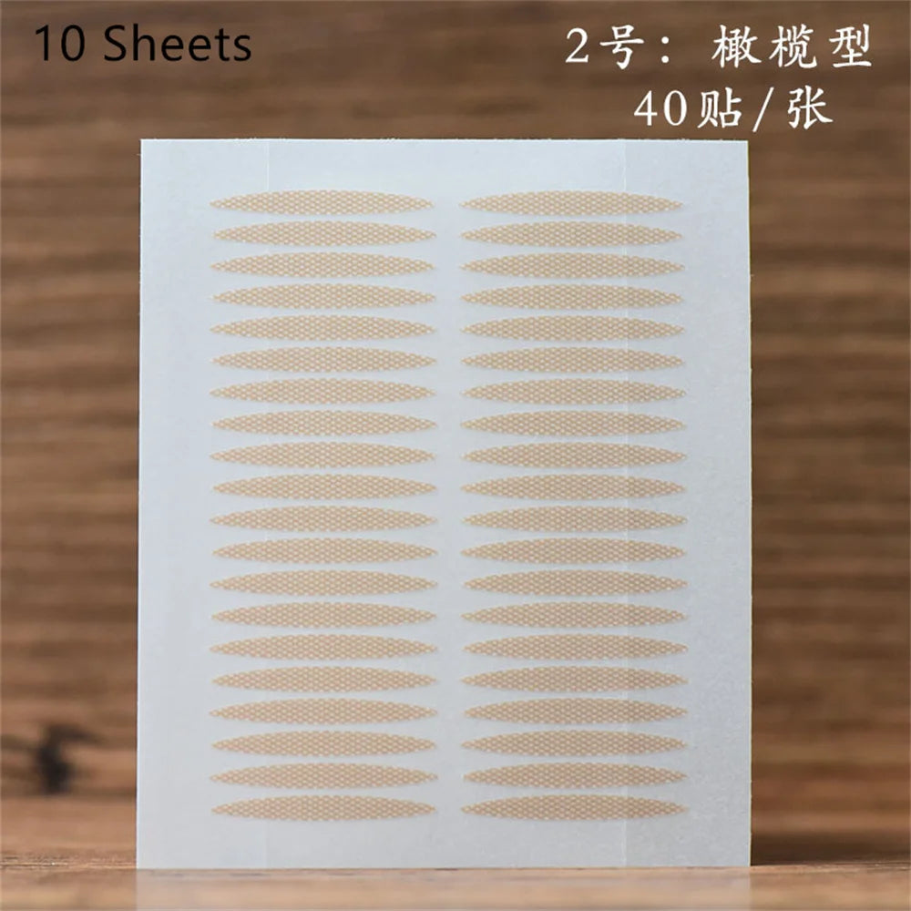 10sheet Gauze Lace Mesh Invisible Double Eyelid Sticker Waterproof Transparent Natural Self-adhesive Eyelid Tape Eye Makeup Tool