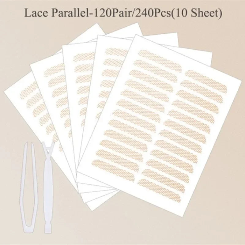 Natural Eye-Lift Mesh-Lace Transparent Invisible Self-adhesive Eyelid Tapes Stickers Women Invisible Double-fold Eyelid Stickers