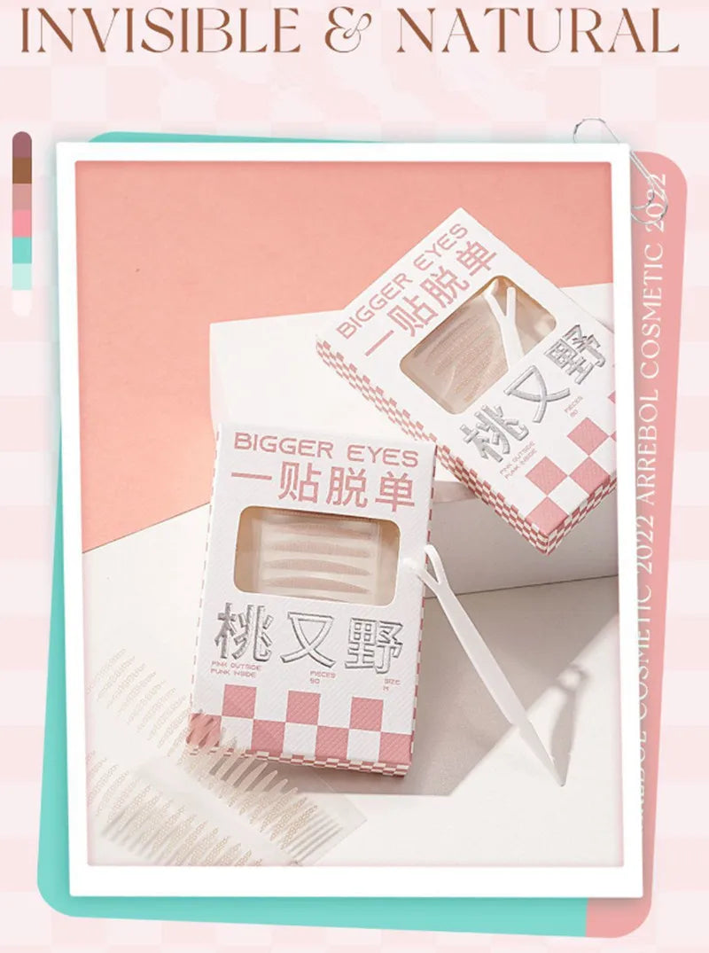 Arrebol Invisible Eyelid Tape Sticker Double Fold Eyelid Paste Beige Stripe Self-adhesive Natural Bigger Eyes