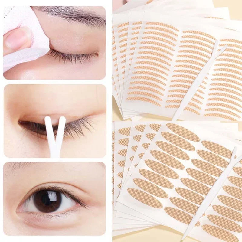 Natural Eye-Lift Mesh-Lace Transparent Invisible Self-adhesive Eyelid Tapes Stickers Women Invisible Double-fold Eyelid Stickers