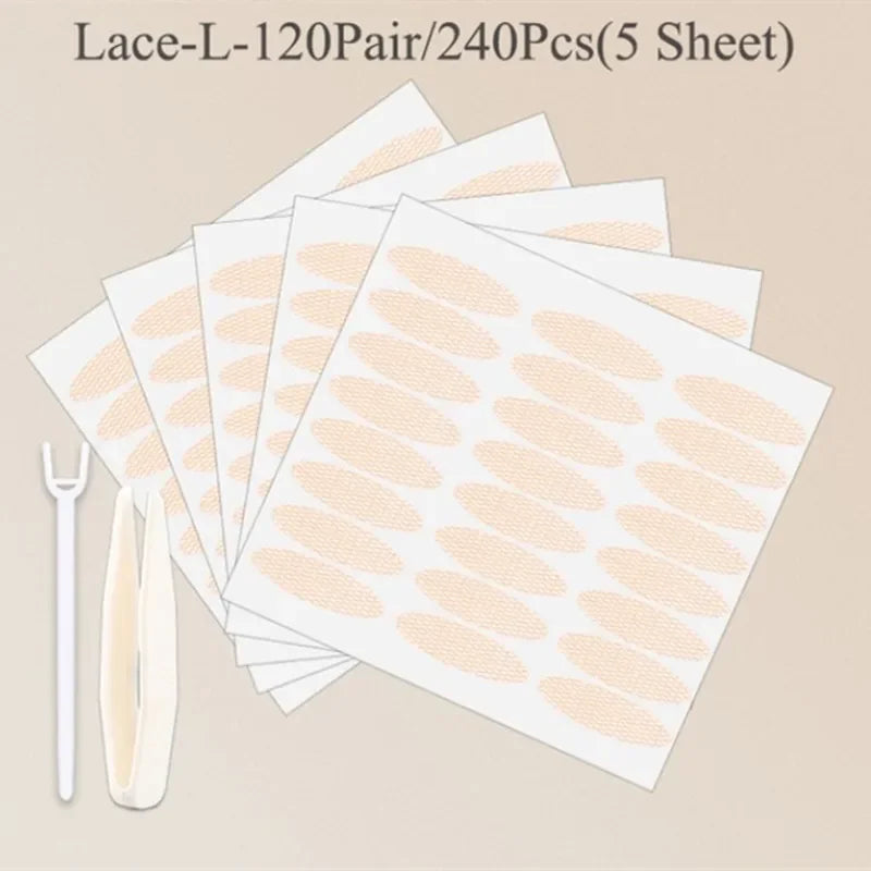 Natural Eye-Lift Mesh-Lace Transparent Invisible Self-adhesive Eyelid Tapes Stickers Women Invisible Double-fold Eyelid Stickers