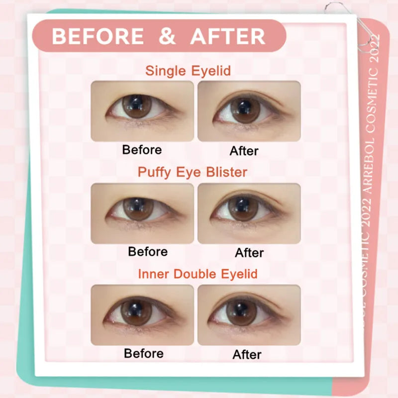 Arrebol Invisible Eyelid Tape Sticker Double Fold Eyelid Paste Beige Stripe Self-adhesive Natural Bigger Eyes