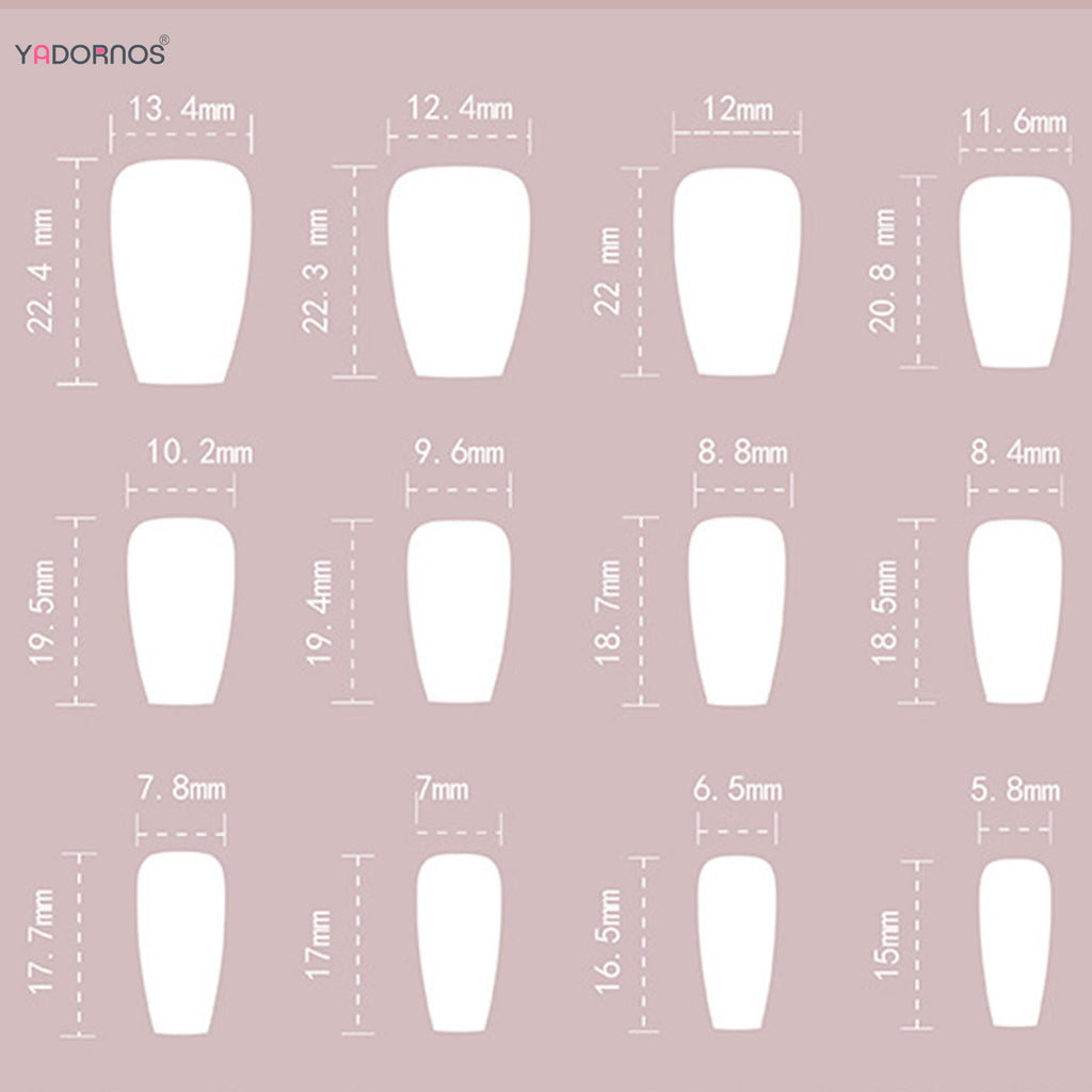 Red Black Gradient Press on Nails Medium Length Coffin Fake Nails with Sticky Tabs Ballerina False Nails Tips for Women 24Pcs