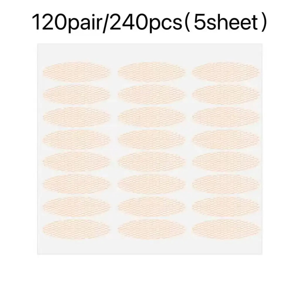 240pcs Invisible Double Fold Eyelid Tape Sticker Lace Nature Clear Beige Stripe Self-adhesive Natural Eye Makeup With Tools