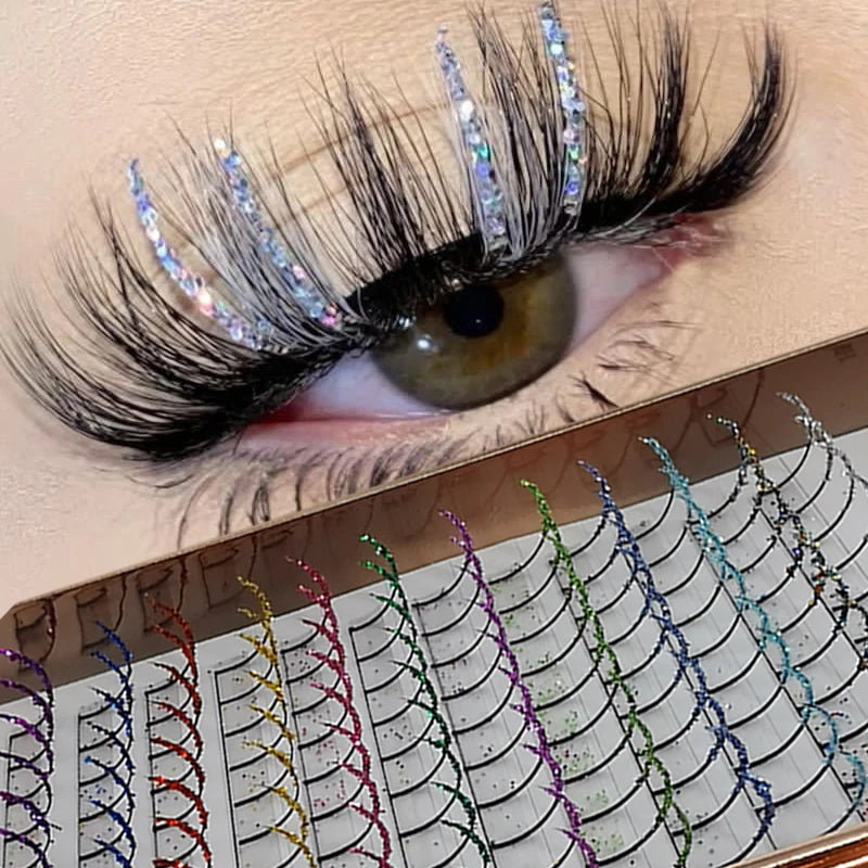 Natural Look Brown Eyelash Clusters 10 Rows 120 Clusters Sunflower Individual Lashes Ultra-light Wispy False Eyelash For Makeup