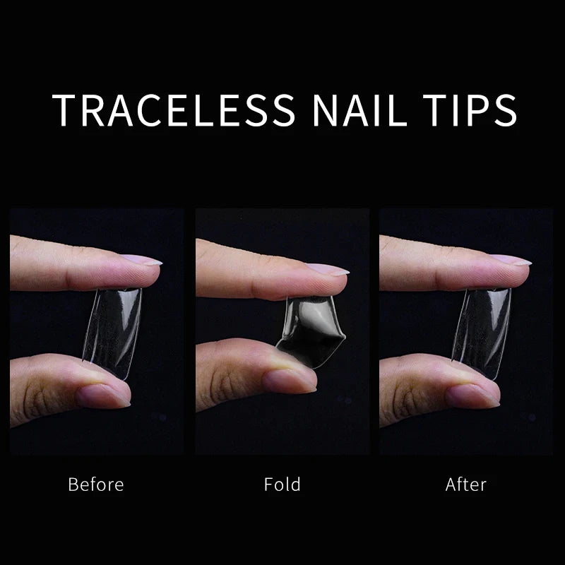 Fake Nail Press on Tips for Nails Extension Full False Acrylic Finger Short Artificial American Capsules Long Soft Gel Almond