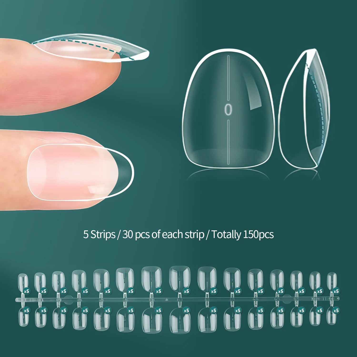 Nailpop Instant Apex Nail Tips Pro Grade Thick False Nails Salon Quality Acrylic Extensions Durable DIY Nail Supplies 140/150pcs